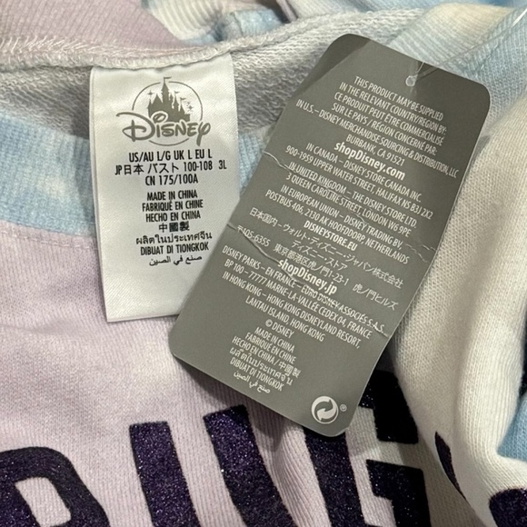 NEW Disney Tie Dye “A Pug is all You Need” Comfy Crewneck Sweater Size L - Picture 6 of 9